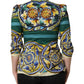 Multicolor Majolica Print Cotton Blouse Top