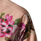 Pink Floral Cotton Button Front Shirt Top