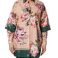 Pink Floral Cotton Button Front Shirt Top