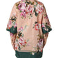 Pink Floral Cotton Button Front Shirt Top