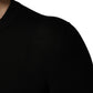 Black Wool Knitted Button Front Cardigan Sweater
