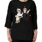 Black #dgfamily Silk Blouse Top