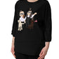 Black #dgfamily Silk Blouse Top