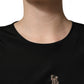 Black #dgfamily Silk Blouse Top
