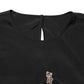 Black #dgfamily Silk Blouse Top