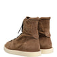 Brown Corduroy High Top Oxford Boots
