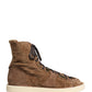 Brown Corduroy High Top Oxford Boots