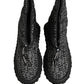Black Logo Print Lace Up Snow Boots Shoes