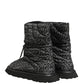 Black Logo Print Lace Up Snow Boots Shoes