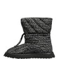 Black Logo Print Lace Up Snow Boots Shoes