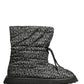 Black Logo Print Lace Up Snow Boots Shoes