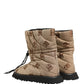 Brown Logo Print Lace Up Snow Boots Shoes
