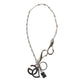 Silver Tone DG Logo Keychain Key Holder Bag Charm Keyring