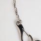 Silver Tone DG Logo Keychain Key Holder Bag Charm Keyring