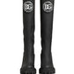 Black Rubberised Leather High Boots Shoes