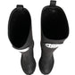 Black Rubberised Leather High Boots Shoes