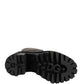 Black Rubberised Leather High Boots Shoes
