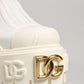 White Leather Rubber Logo Ankle Boots Shoes