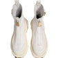 White Leather Rubber Logo Ankle Boots Shoes