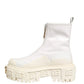 White Leather Rubber Logo Ankle Boots Shoes