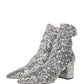 Silver Sequined Short Boots Stretch Shoes
