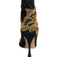 Black Gold Embroidery Crystal Boots Shoes