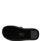 Black Crystal Embellished Platform Slides Shoes