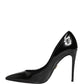 Black Calf Leather Stiletto Heels Pumps Shoes