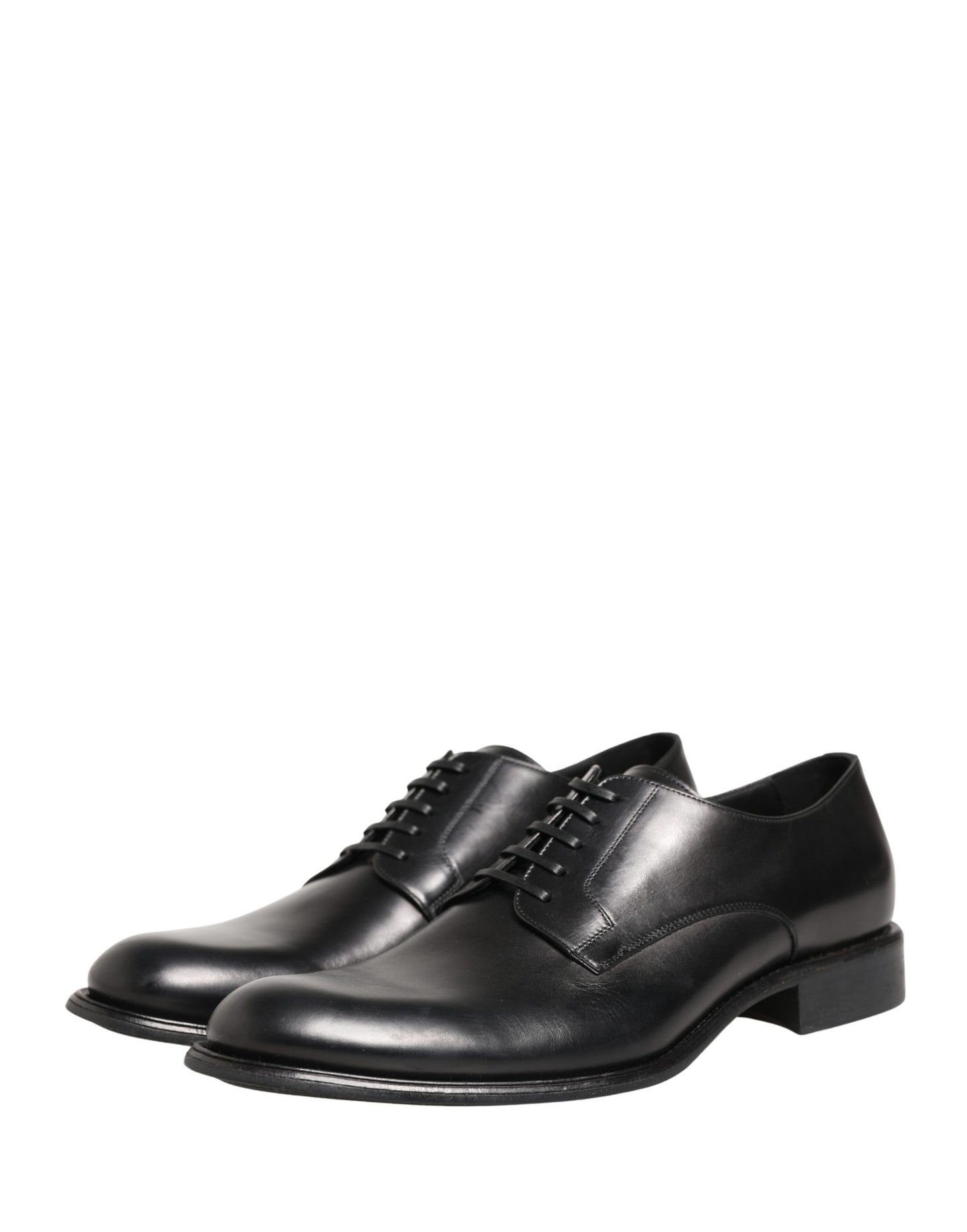 Black Calfskin Leather Derby Men Dress Shoes