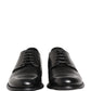 Black Calfskin Leather Derby Men Dress Shoes