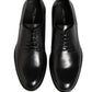 Black Calfskin Leather Derby Men Dress Shoes