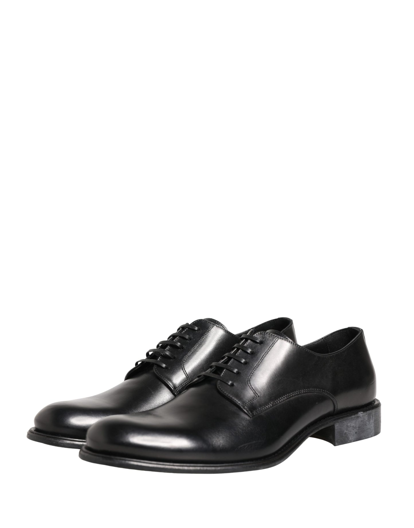 Black Calfskin Leather Derby Men Dress Shoes