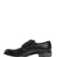 Black Calfskin Leather Derby Men Dress Shoes