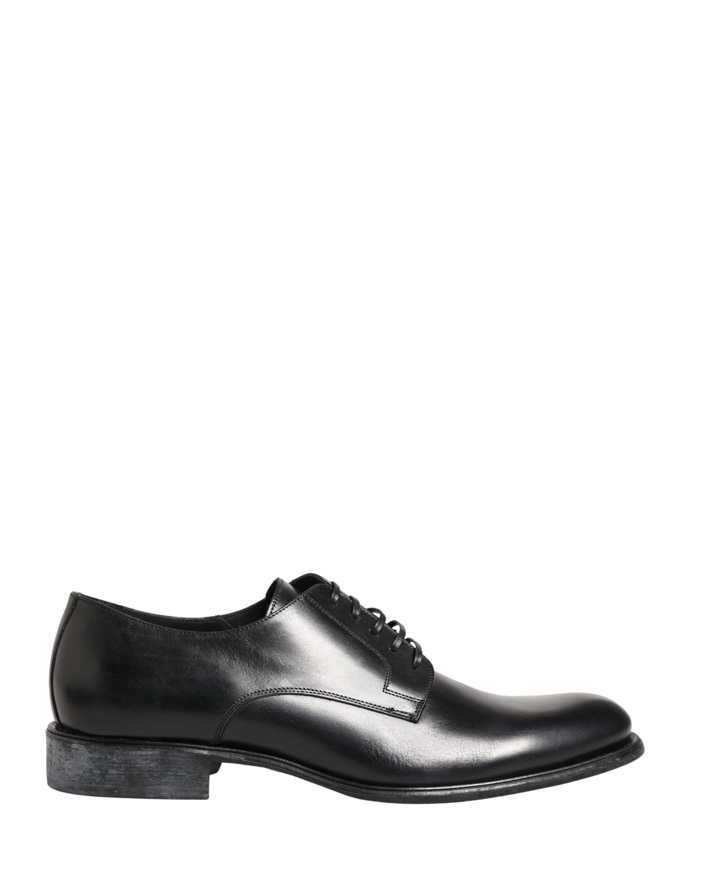Black Calfskin Leather Derby Men Dress Shoes