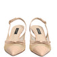 Beige Lori Mesh Leather Slingback Sandals Shoes