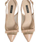 Beige Lori Mesh Leather Slingback Sandals Shoes