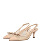 Beige Lori Mesh Leather Slingback Sandals Shoes