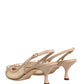 Beige Lori Mesh Leather Slingback Sandals Shoes