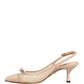 Beige Lori Mesh Leather Slingback Sandals Shoes