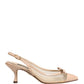 Beige Lori Mesh Leather Slingback Sandals Shoes