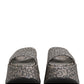 Gray Leather Monogram Logo Sandals Shoes