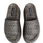 Gray Leather Monogram Logo Sandals Shoes