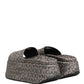 Gray Leather Monogram Logo Sandals Shoes