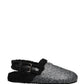 Gray Faux Fur Jacquard Mules Sandals Shoes