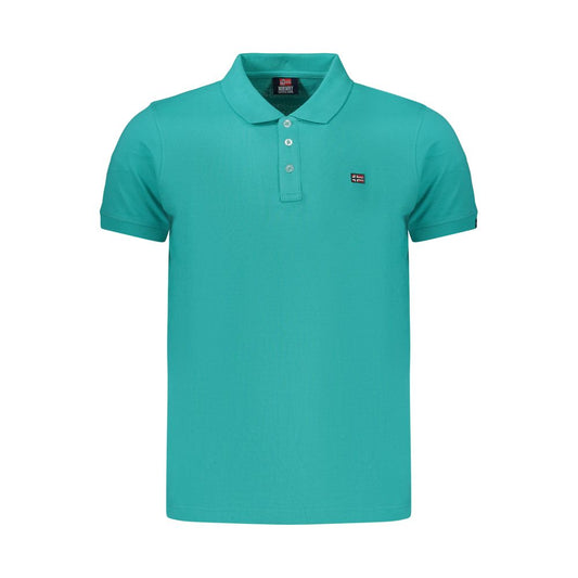 Green Cotton Men Polo