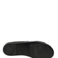 Black Leather Cutout DG Logo Sandals Shoes