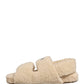 Beige Faux Fur Slides Men Flats Sandals Shoes