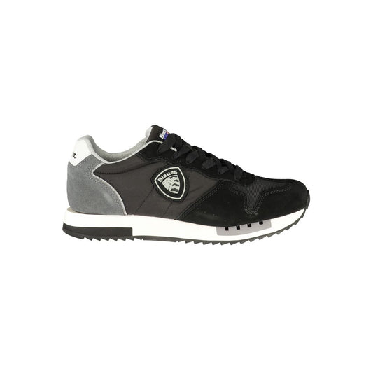 Black Polyurethane Men's Sneaker