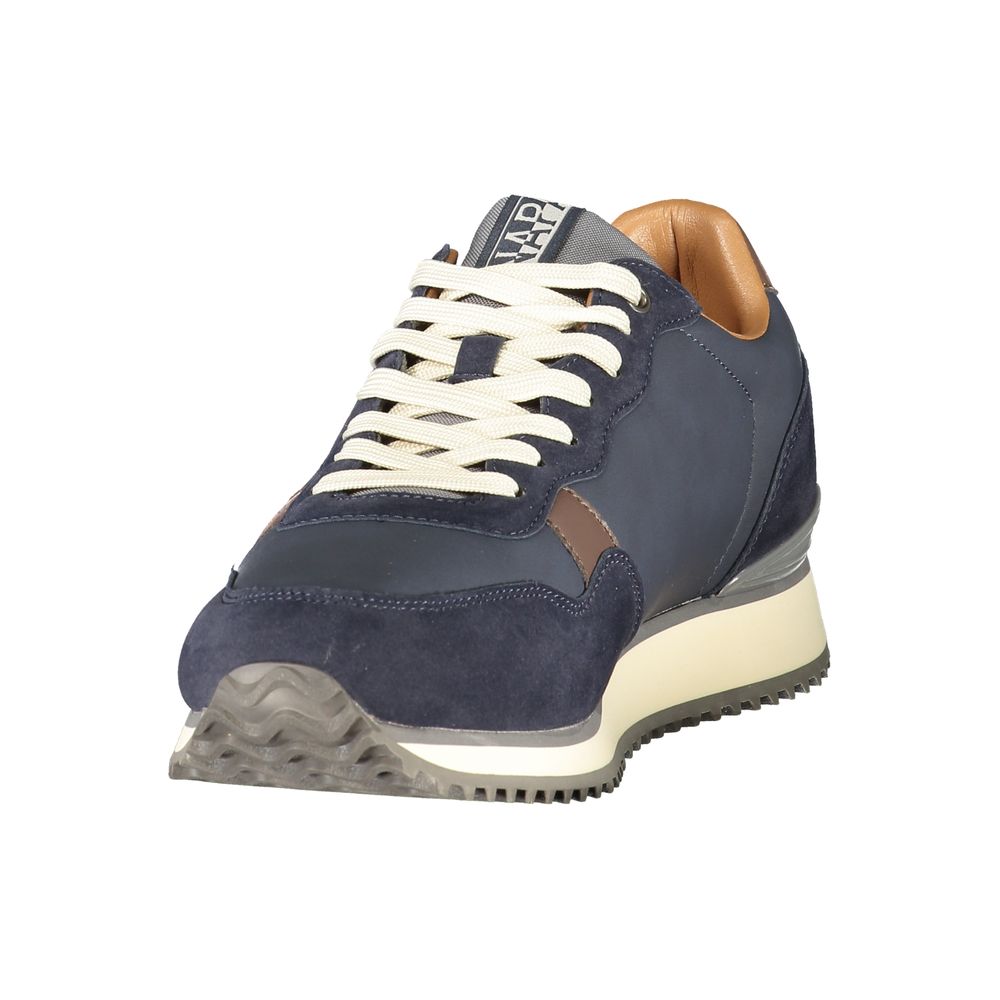 Blue Polyester Men's Sneaker