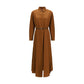 Brown Cotton Casual Dress